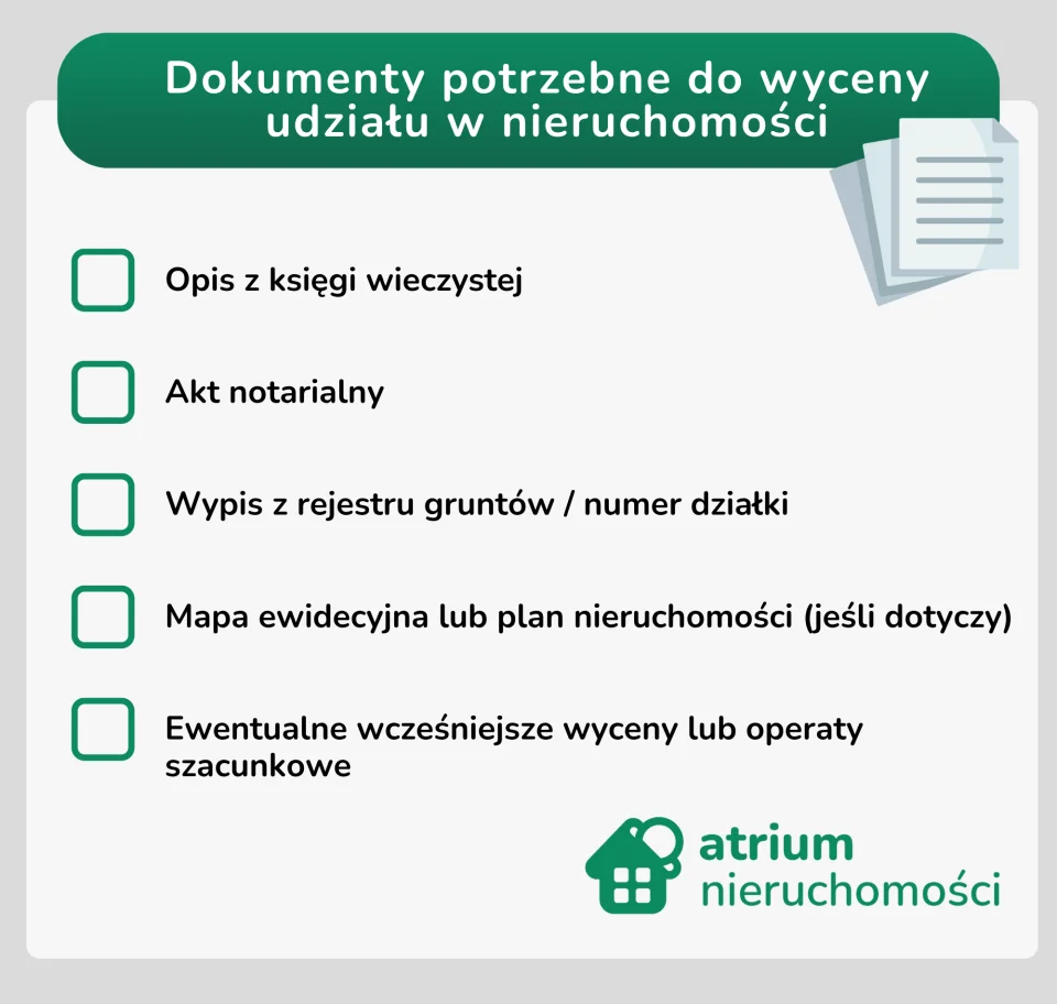 Dokumenty potrzebne do wyceny udziału